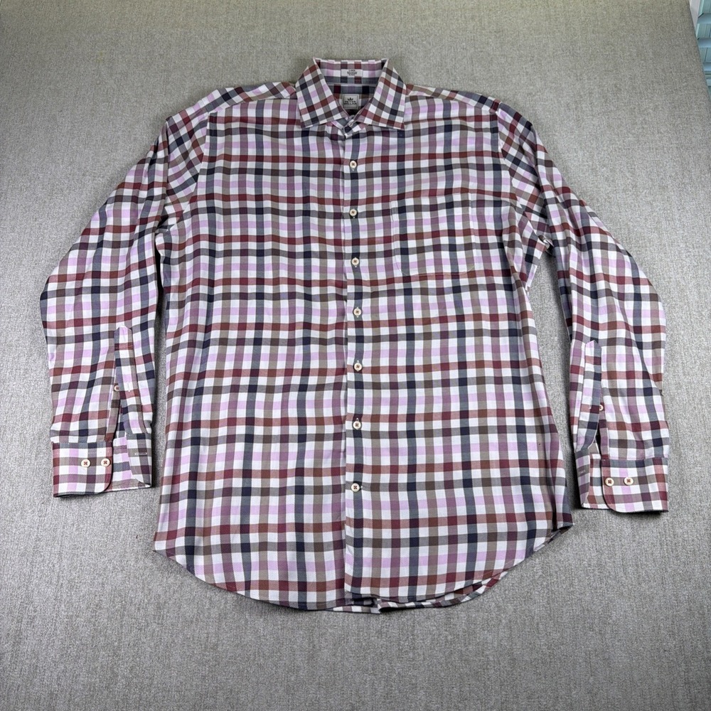 Peter Millar‎ Button Down Shirt Mens Large Multicolor Plaid Long Sleeve Cotton